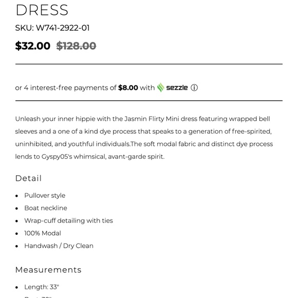 GYPSY 05 // ltd ed super soft bell sleeved mini dress - Picture 4 of 4